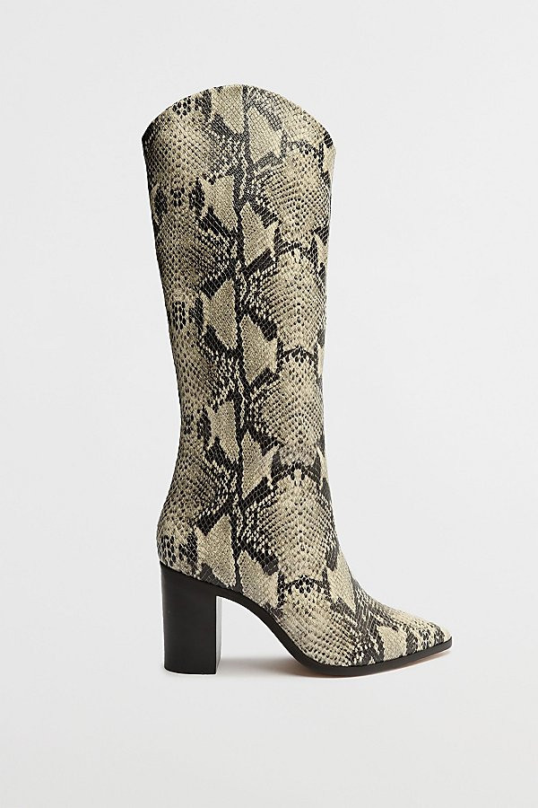 Schutz Maryana Knee-High Block Boot in Natural, Women's at Urban Outfitters | Urban Outfitters (US and RoW)