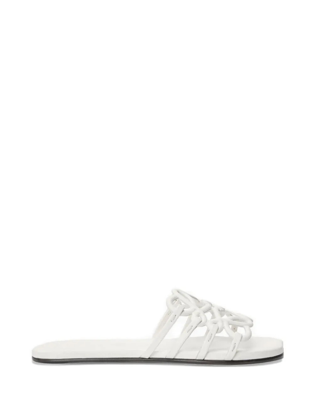 LOEWE leather flat sandals - White | Farfetch Global