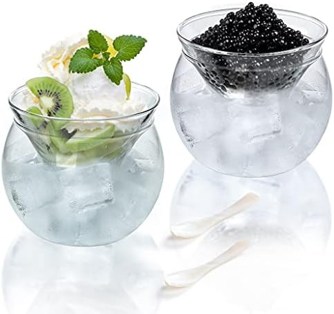 MDLUU 2-Pack Caviar Chiller Server with Mother of Pearl Spoon, Ice Chilled Bowl for Martini, Cock... | Amazon (US)