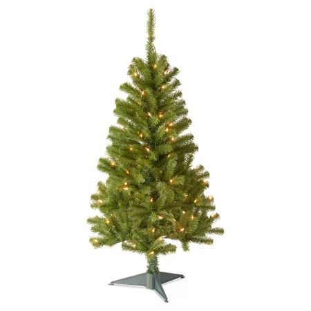National Tree Pre-Lit 4' Canadian Fir Grande Wrapped Artificial Christmas Tree with 100 Clear Lig... | Walmart (US)