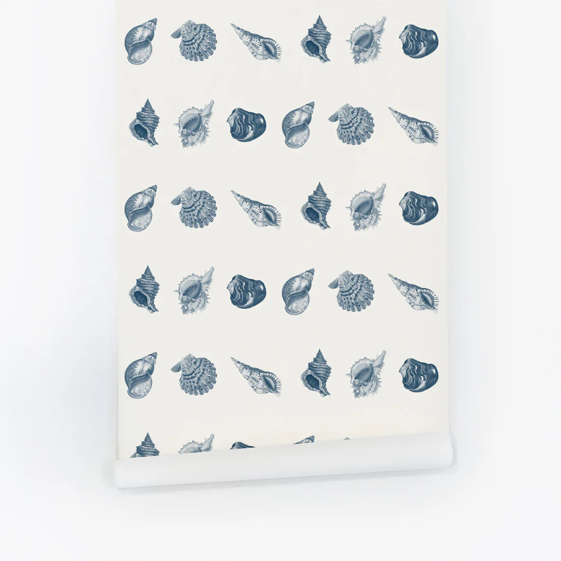 Coastal Shells In Navy Wallpaper | Livettes Wallpaper