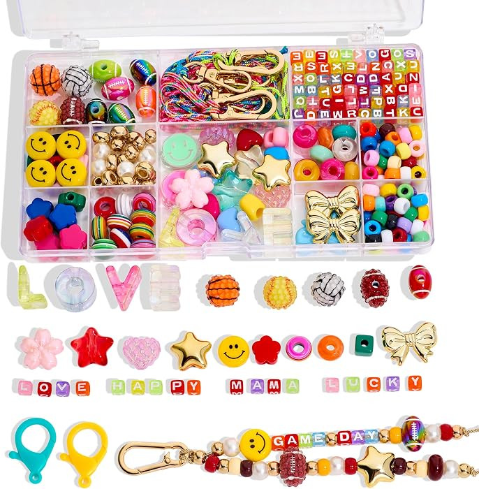 RepaTime Beaded Bag Charm Kit\u4e28Keychain Making Kit\u4e28DIY Jewelry Making Kit\u4e28Acrylic B... | Amazon (US)