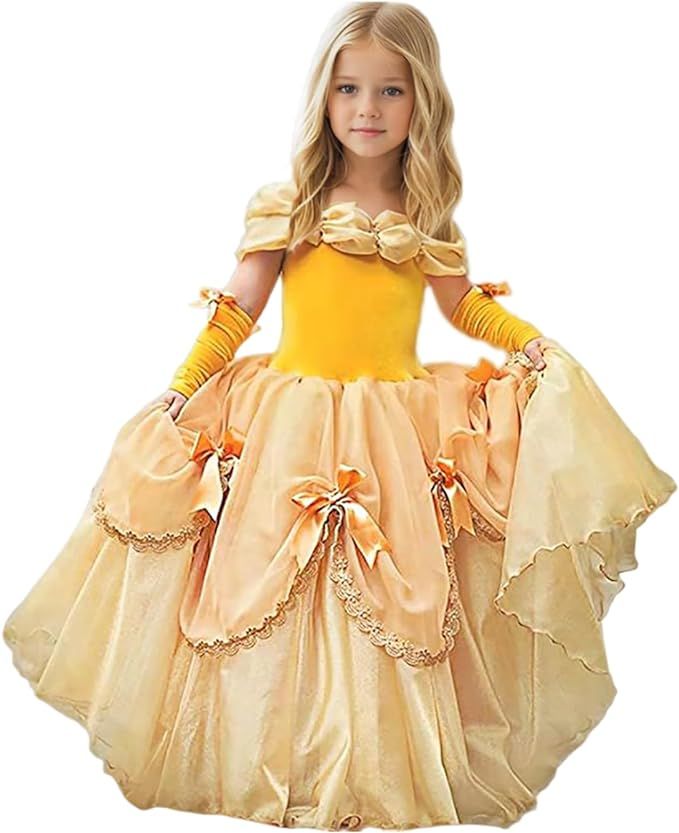 Girls Cinderella Costumes Halloween Princess Dress Up Fancy Birthday Party Ball Gown | Amazon (US)