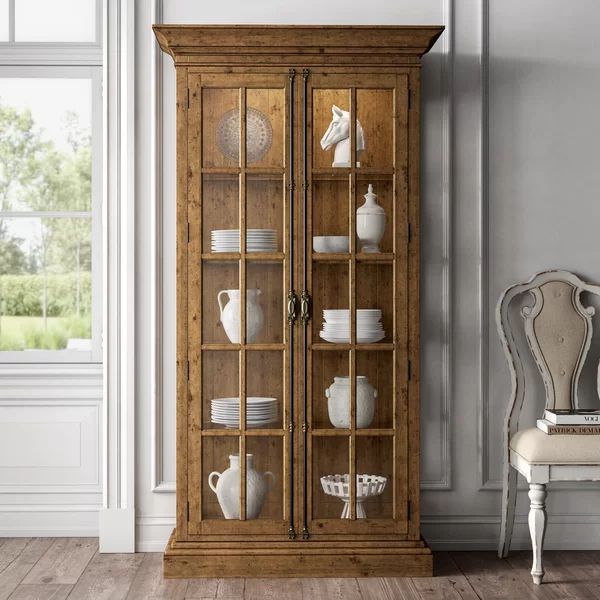 Summit 42.25'' Wide Solid Wood Curio Cabinet with Lighting | Wayfair North America