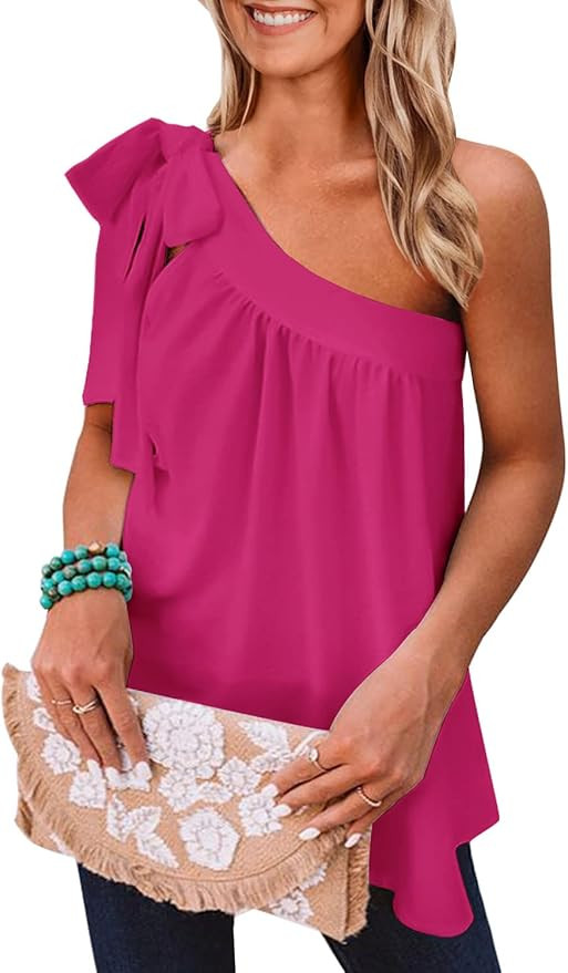 MIHOLL Womens Sexy Off Shoulder Short Sleeve Casual Summer Tops Shirts Blouse | Amazon (US)