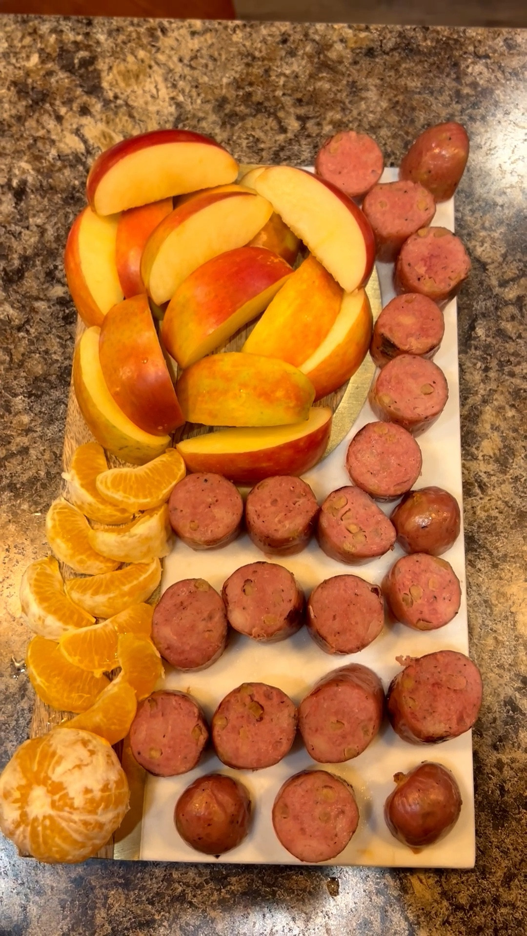 One of my favorite boards to use and such a quick and easy snack to make! This board is the perfect gift for anyone who hosts! 
If you’re here for the snack - I linked that, too! 🍎🌭🍊