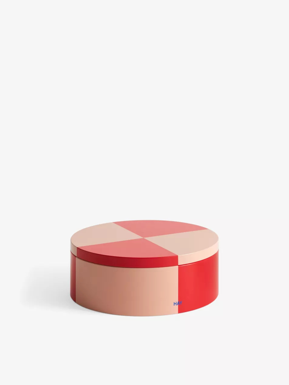Round Checkerboard-Pattern Tin Container | Selfridges