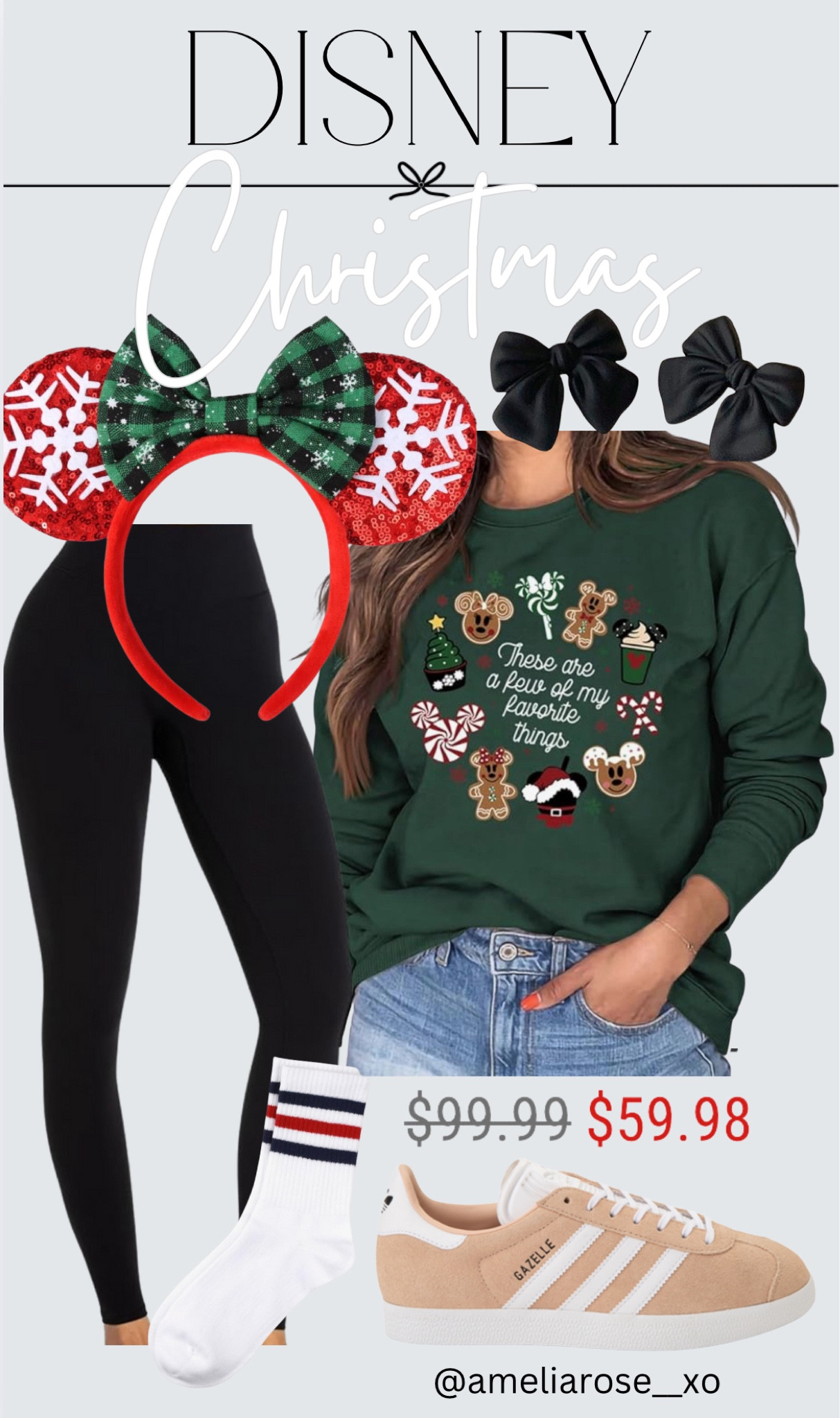 Christmas outfit for Disney or holiday outfit for the Disney lover!! Black Friday prices too! Ears only $7.99 and sweatshirt under $20! 

#LTKCyberWeek #LTKHoliday #LTKStyleTip