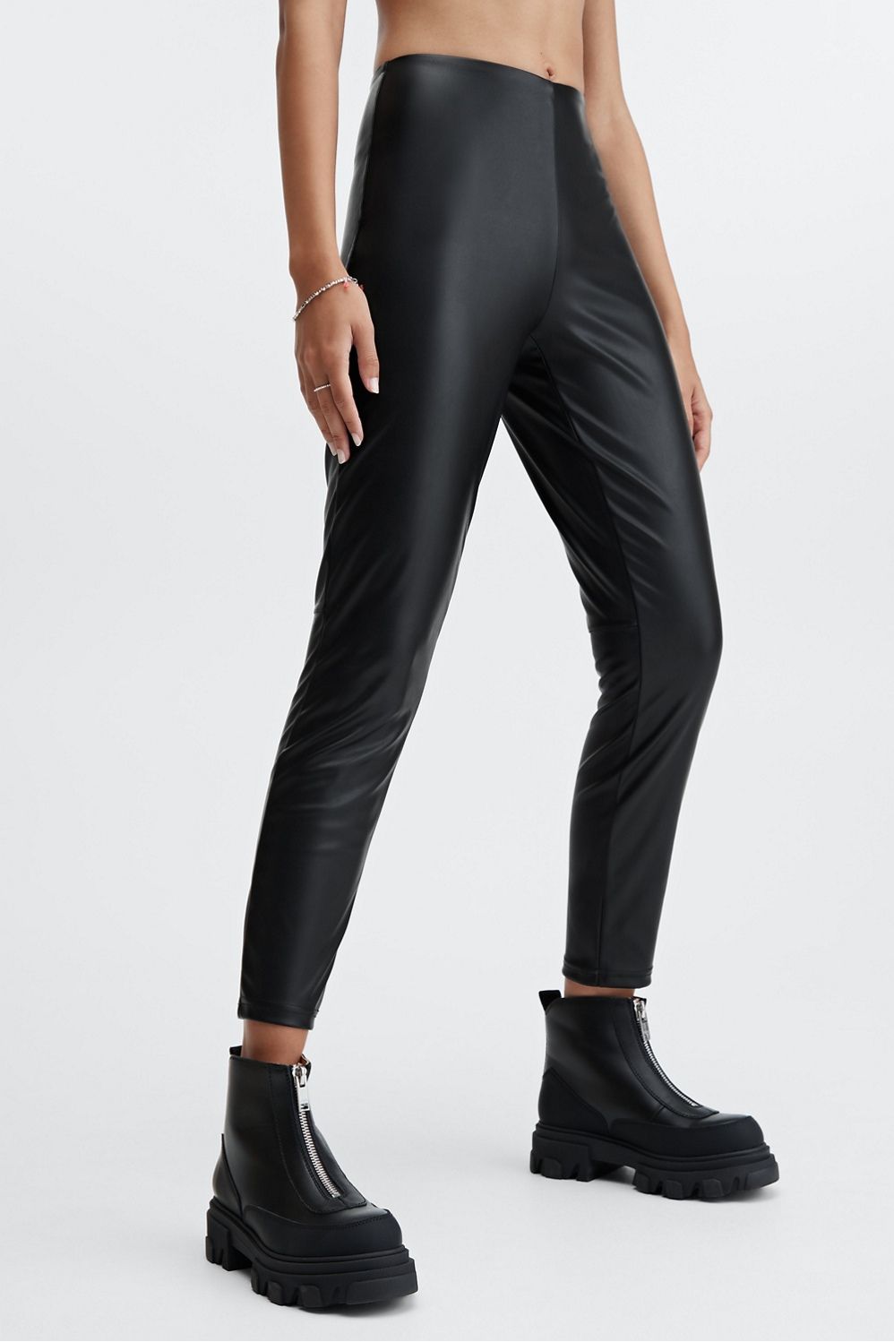 High-Waisted Vegan Leather Legging | Fabletics - North America