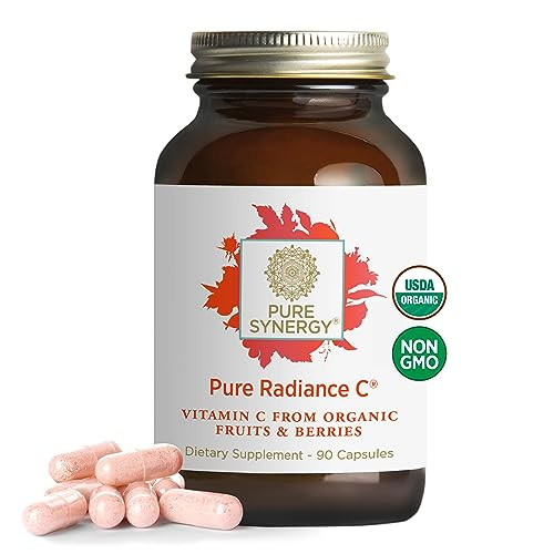 PURE SYNERGY Pure Radiance C | Organic Vitamin C Capsules | 100% Natural, Whole Food, Non-GMO Supplement with Camu Camu Extract | for Immune and Collagen Support (90 Capsules) | Amazon (US)