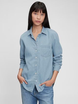 100% Organic Cotton Perfect Denim Shirt | Gap (US)