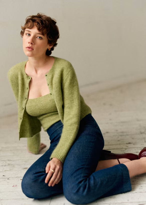 Leonora Cardigan - Almond - Merino Wool - Sézane | Sezane - UK