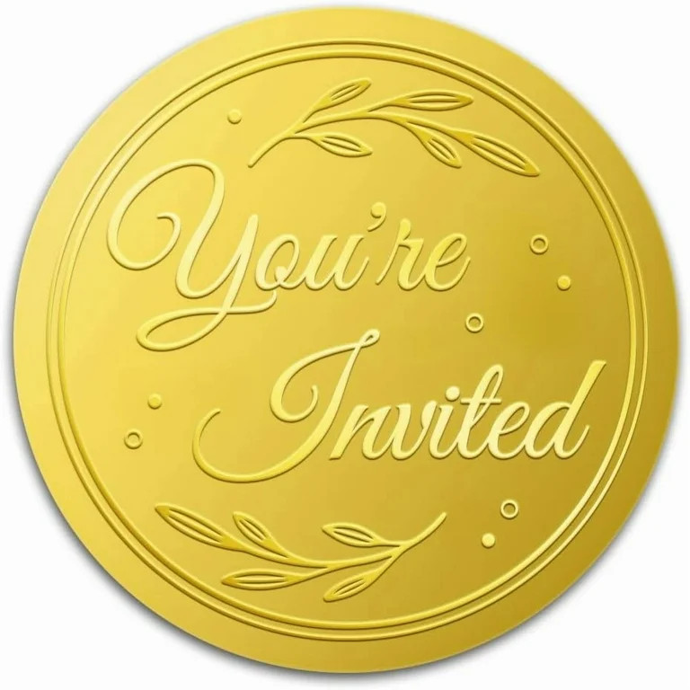 100Pcs You're Invited Gold Foil Stickers 2 Inch Wedding Invitations Embossed Envelopes Seals Roun... | Walmart (US)