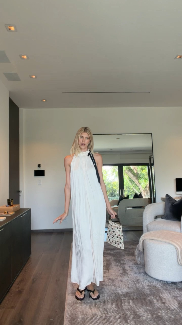 This satin effect bow jumpsuit is so adorable and reads as a dress! Paired back with easy black sandals & crochet beaded bag!

#LTKgrwm #LTKSeasonal #LTKootd