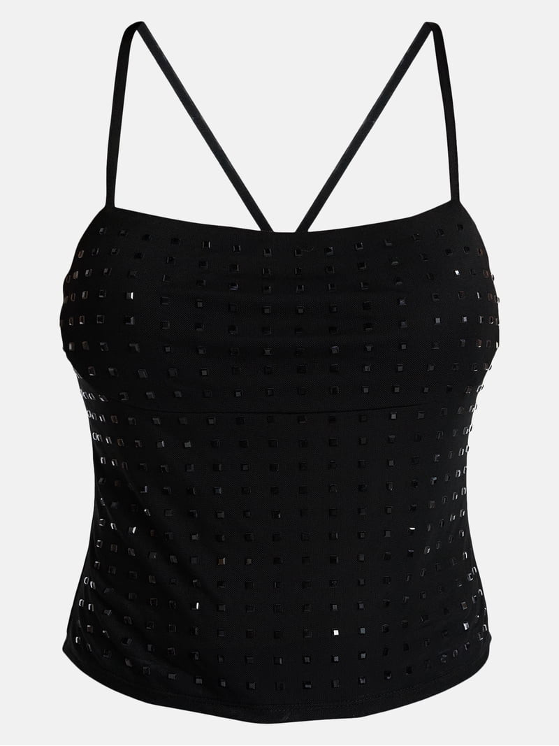 Madden NYC Women\u2019s Faux Rhinestone Cami, Sizes XXS-XXL | Walmart (US)