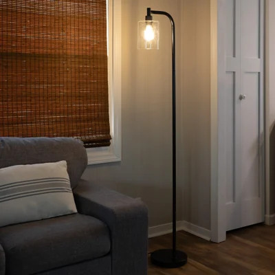 Marques Arched Floor Lamp - 65.75" Floor Lamp - Tall Modern Floor Lamp with Glass Shade and LED Edison Bulb - Bedroom, Home Office, or Living Room Dec | Wayfair North America