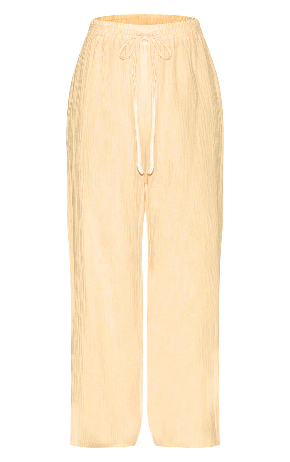 Lemon Textured Cheesecloth Wide Leg Pants | PrettyLittleThing US