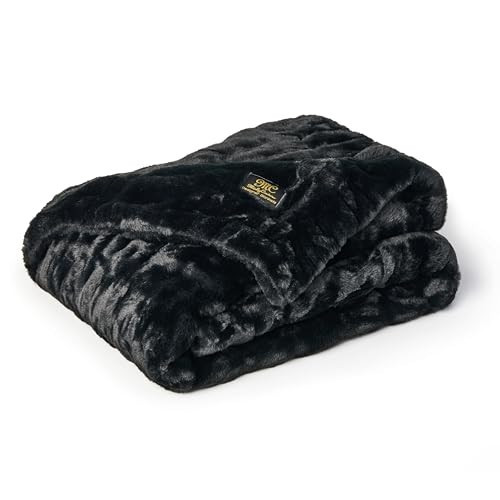 Minky Couture Hugs Blanket - Extra Plush Blanket for Premium Gifting - Stretchy Bubbled Cozy Throw - Silky Smooth - Durable & Machine-Washable - Travel-Friendly - Adult, Black | Amazon (US)