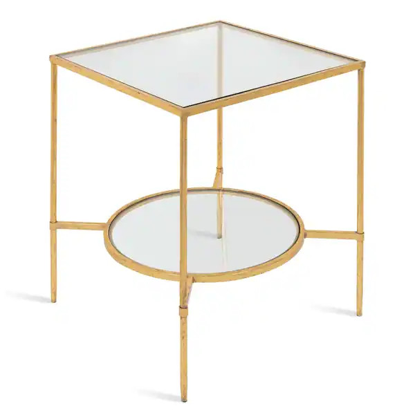 Kate and Laurel Tulare Metal and Glass Side Table - 18.25x18.25x23.25 | Bed Bath & Beyond