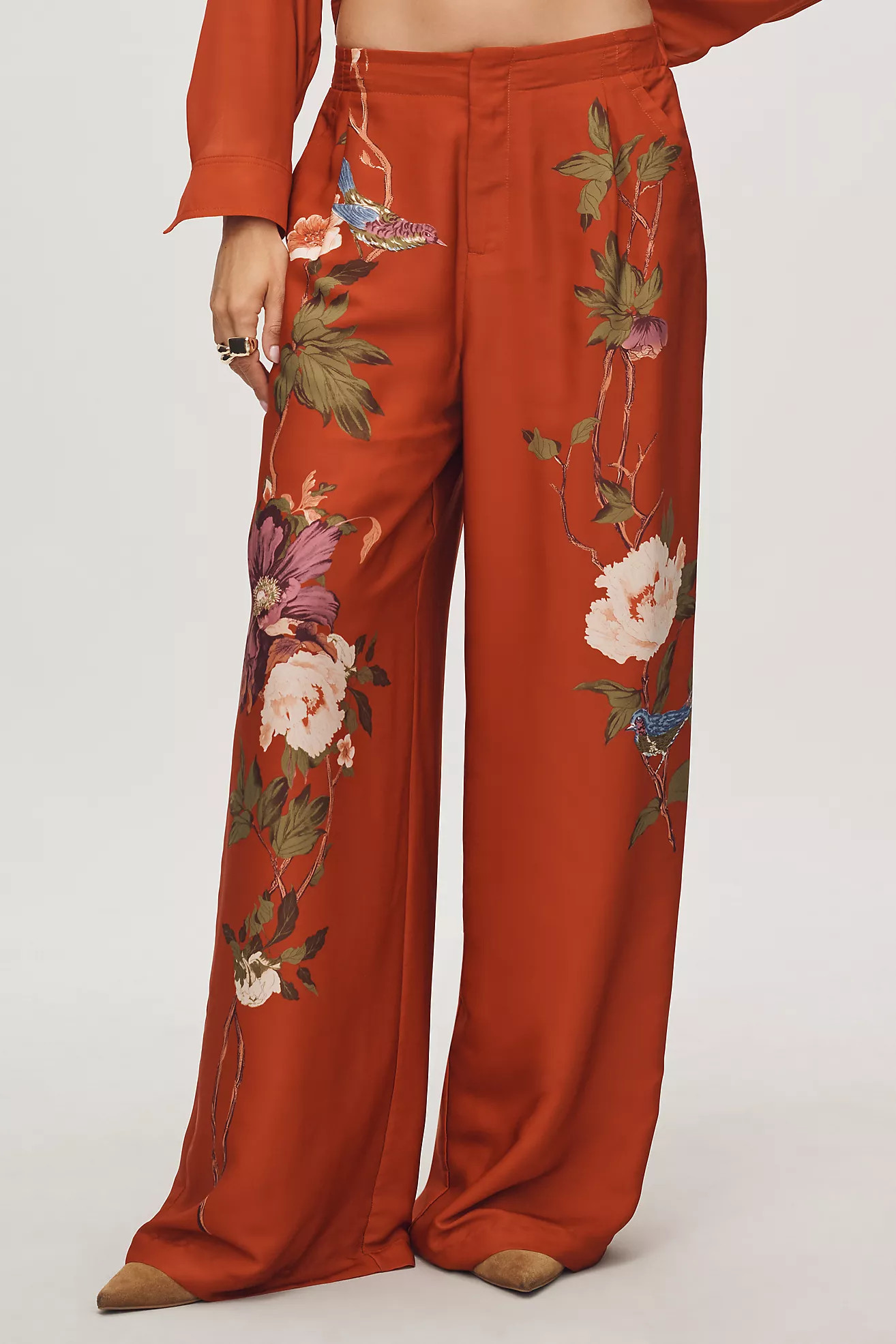 By Anthropologie Silky Printed Trousers | Anthropologie (US)
