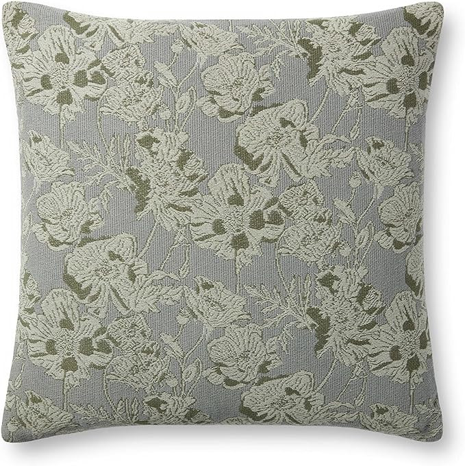 Chris Loves Julia x Loloi Matilda Collection PCJ0008 Silver Sage 18'' x 18'' Pillow | Amazon (US)