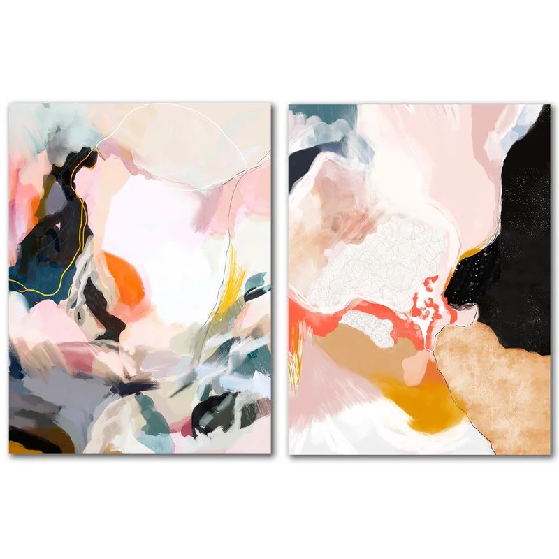 Apricot Dawn by Louise Robinson - 2 Piece Print Set on Canvas | Wayfair North America