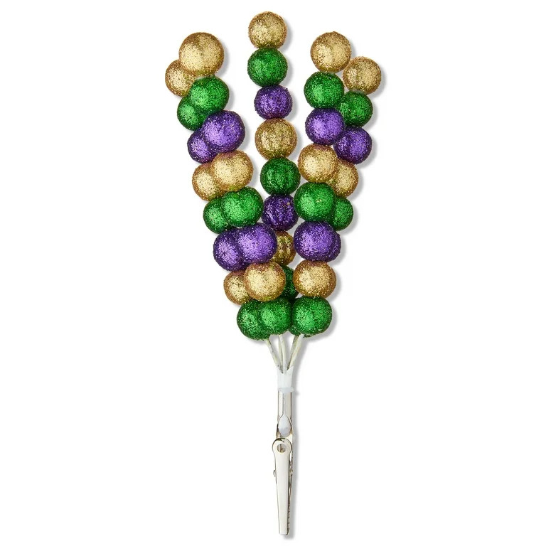 Glitter Bead Decorative Clip, Multicolor, Mardi Gras by Way To Celebrate | Walmart (US)