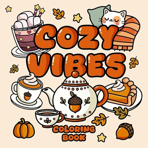 Cozy Vibes Coloring Book: Bold and Easy Designs for Adults Kids and Seniors, Simple and Easy Hygg... | Amazon (US)