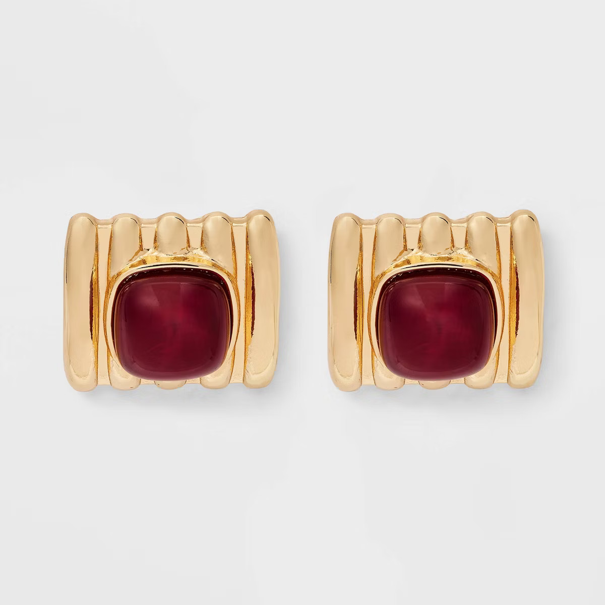 Ribbed Square Button Earrings - A New Day™ | Target