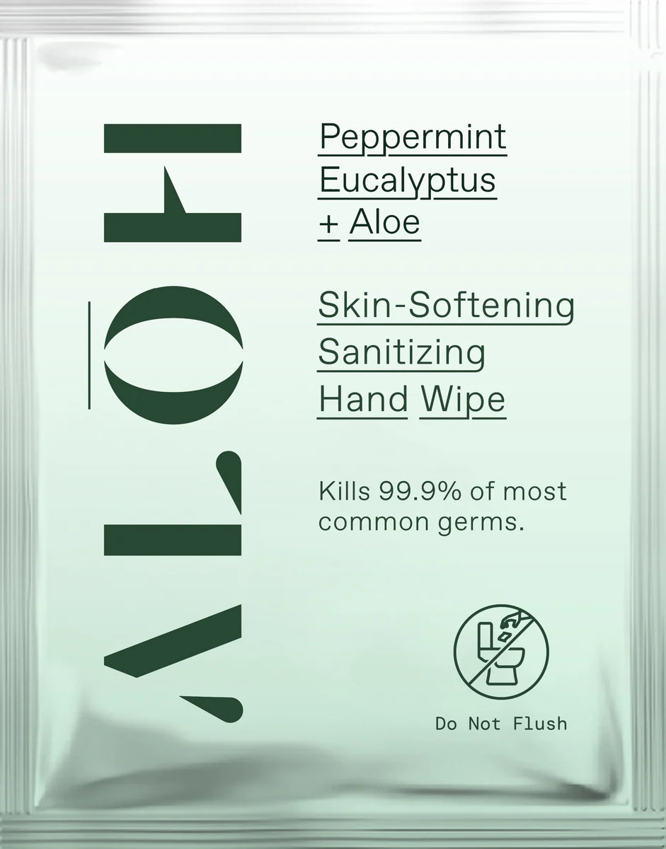 Peppermint Eucalyptus + Aloe Individually Wrapped Sanitizing Hand Wipe | ALŌH