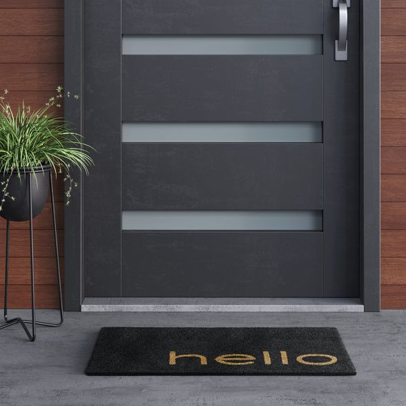 1'6"X2'6"/18"X30" Hello Doormat Black - Project 62™ | Target