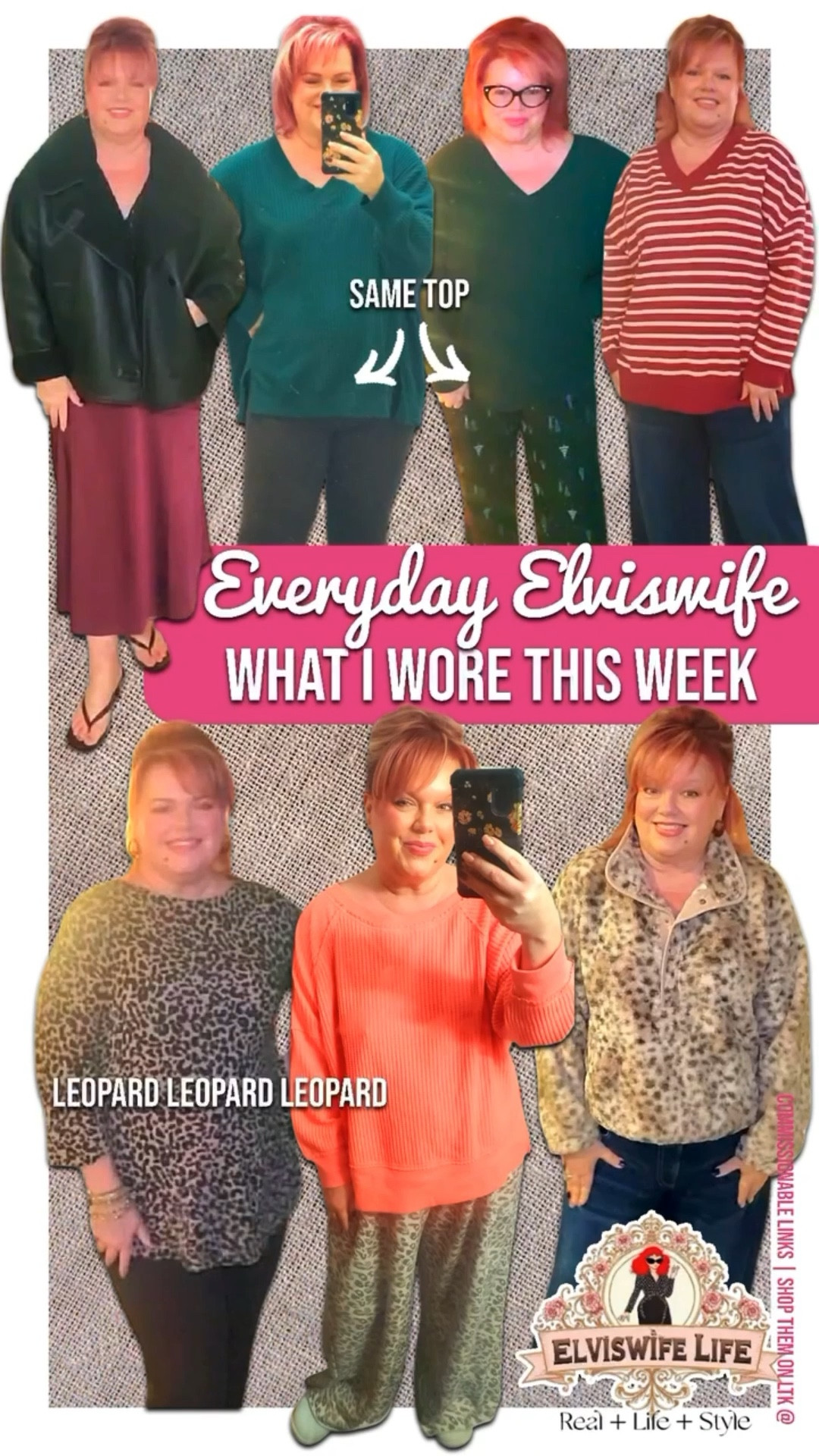 My outfits this week were mostly about easy but elevated, with items like wide leg jeans and silky fabrics (and that fleece lined leather jacket 💖), and a fleece pull-over in leopard, while at home I went straight up comfy with waffle weave sweatshirts, flared leggings, and ultra wide lounge pants. 
🌟Most everything is on sale, when you click through below to grab the deals! 
🎄These would make great gifts for sisters, daughters, moms, and friends (especially the jacket, fleece pullover, and sweatshirts). 

I’m 5’9”, usually wear a 2X in tops, XL-18 bottoms, and a 10 shoe. 

Satin skirt is XL, Wide leg jeans XL, pajama pants are 1X, Ultra wide leg lounge pants XL, leggings XXL. Green sweatshirt is XL, coral sweatshirt is L, leopard fleece is XXL, jacket and other tops are 2X. Shoes are size 11. 



#ltkmidsize #ltkpetite #ltktall #ltksalealert #ltkworkwear #ltkholiday #ltkfindsunder50 Halara mom outfit #ltkfindsunder100 #ltkbump Walmart Target Gap Lane Bryant Aerie American Eagle holiday Christmas gifts for her gifts for friend gift for family

#LTKPlusSize #LTKootd #LTKOver40