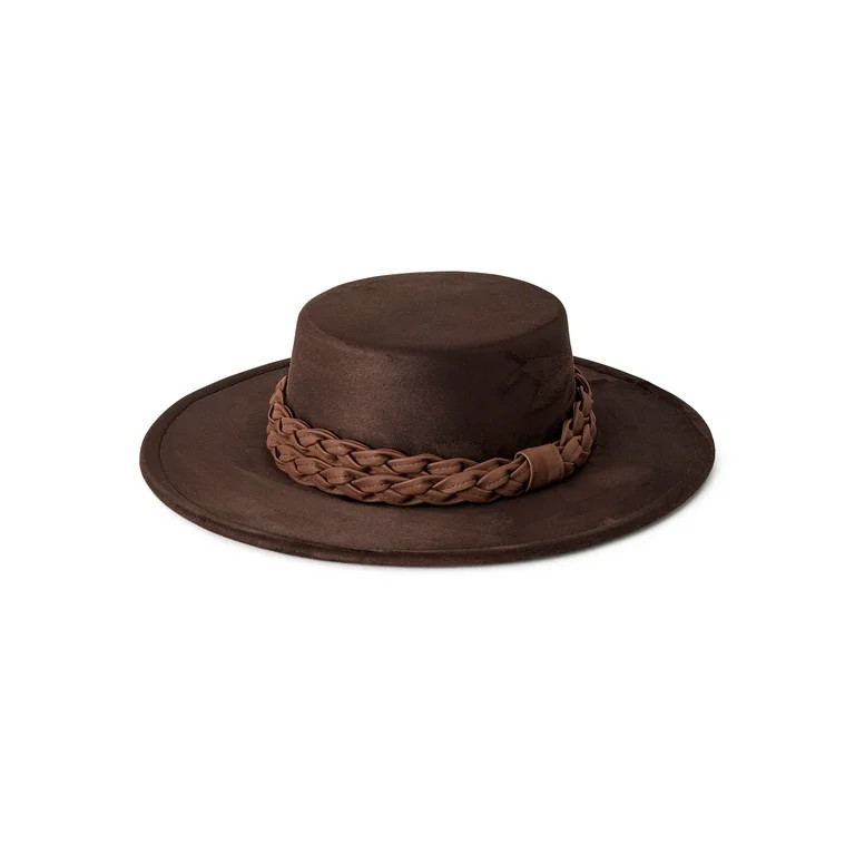 Time and Tru Boater Hat with Braided Trim | Walmart (US)