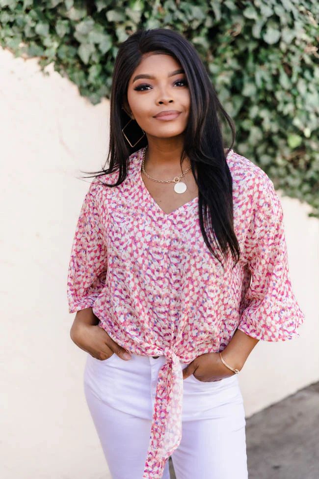 Dashing Entrance Printed Pink Blouse FINAL SALE | The Pink Lily Boutique