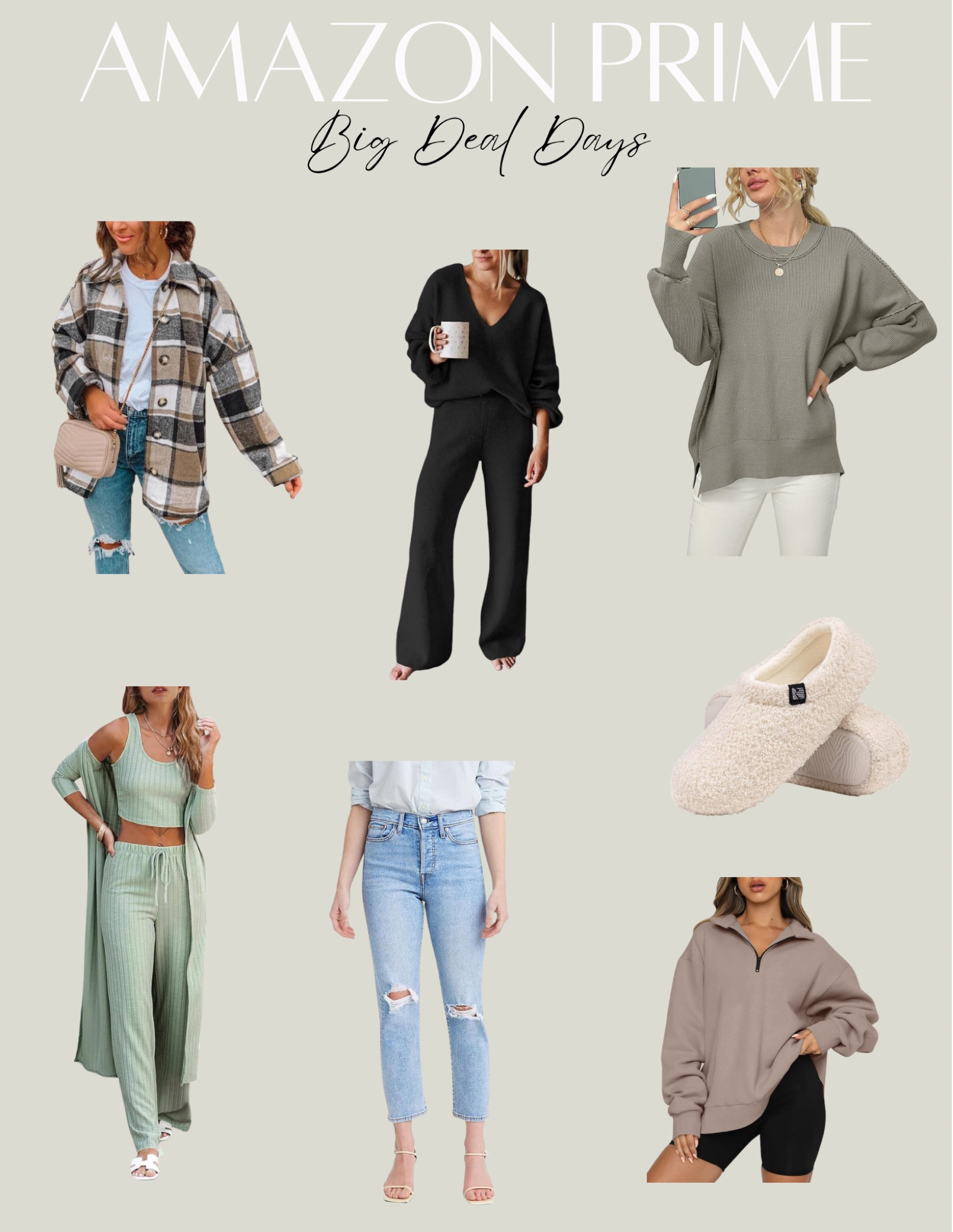 Some of the best Amazon fall fashion finds! Loungewear, sweaters, shackets, and my favorite jeans of all time. And all on sale for Prime Big Deal Days!