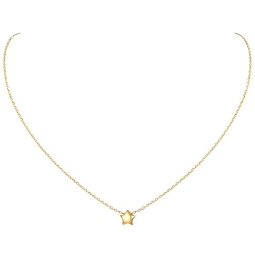 ChicSilver Star Necklace Gold 18K Gold Plated Mini Star Pendant Necklace for Women Christmas Gift | Amazon (US)
