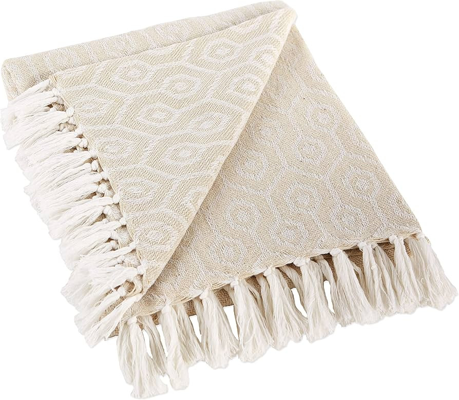 DII Modern Cotton Geometric Blanket Throw with Fringe for Chair, Couch, Picnic, Camping, Beach, &... | Amazon (US)