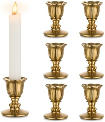 Vintage Candlestick Candle Holders Brass - Romadedi Taper Gold Candle Stick Victorian Style for T... | Amazon (US)