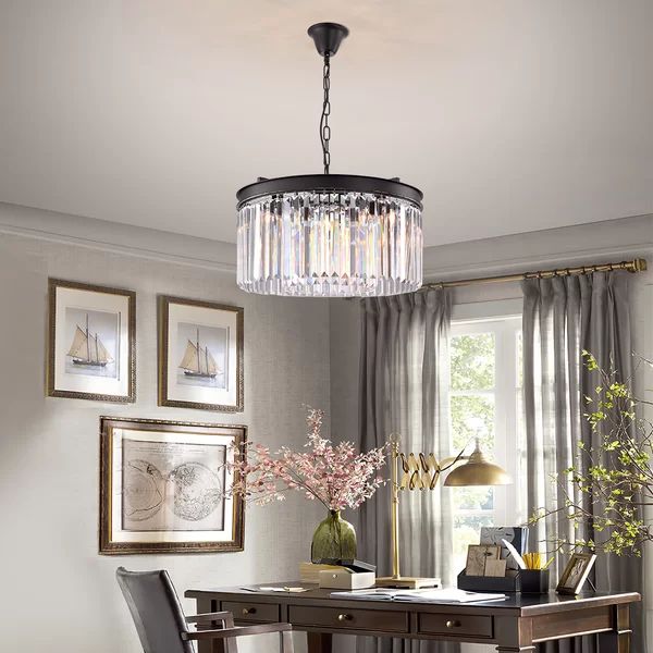 Eitzen 5 - Light Unique/Statement Drum Chandelier with Crystal Accents | Wayfair Professional