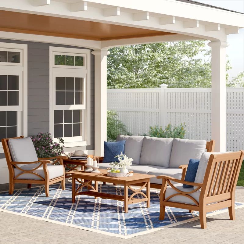 Brunswick Teak 5 - Person Seating Group with Cushions | Wayfair North America
