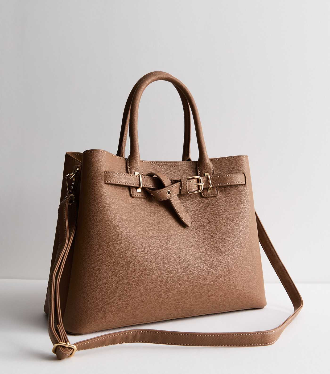 Brown Leather-Look Buckle Tote Bag | New Look | New Look (UK)