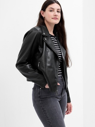 Faux-Leather Moto Jacket | Gap Factory