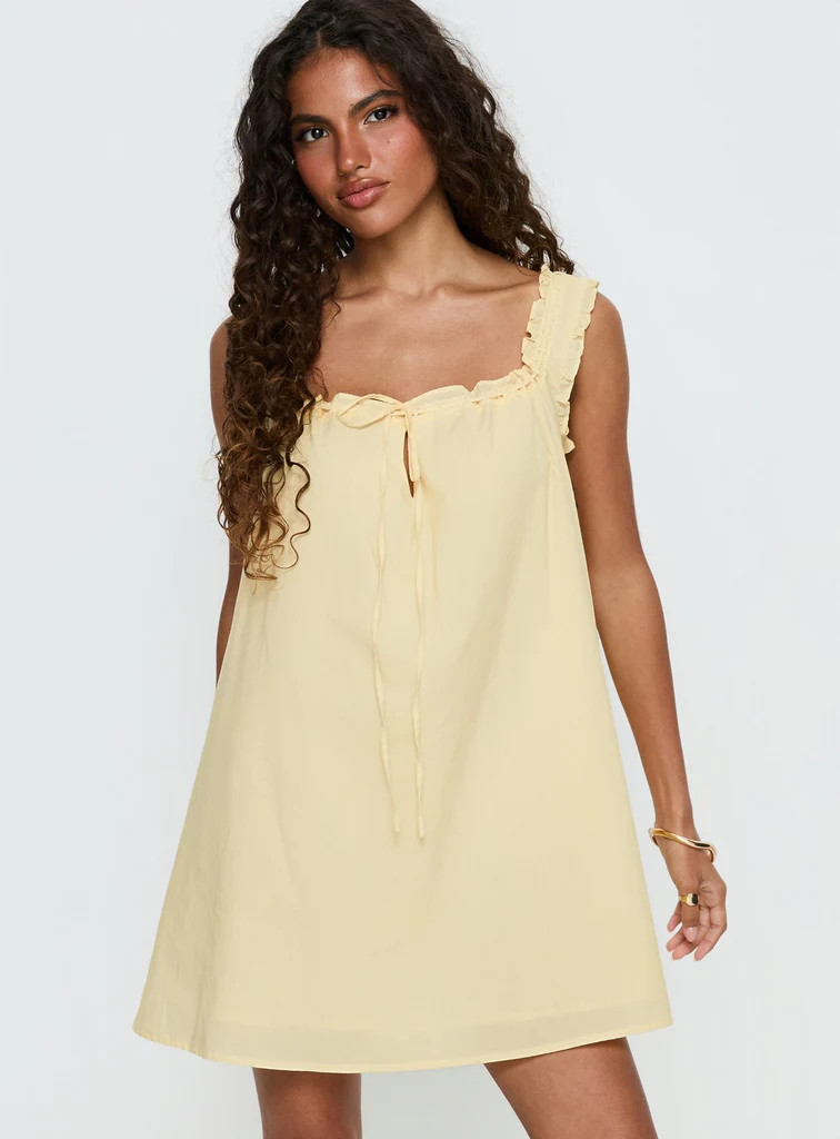 Swing Mini Dress Lemon | Princess Polly AU