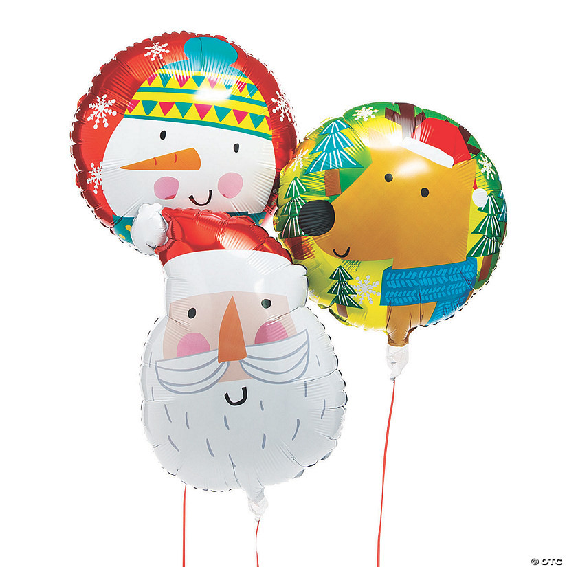 Christmas Crew 18" Mylar Balloons - 3 Pc. | Oriental Trading Company
