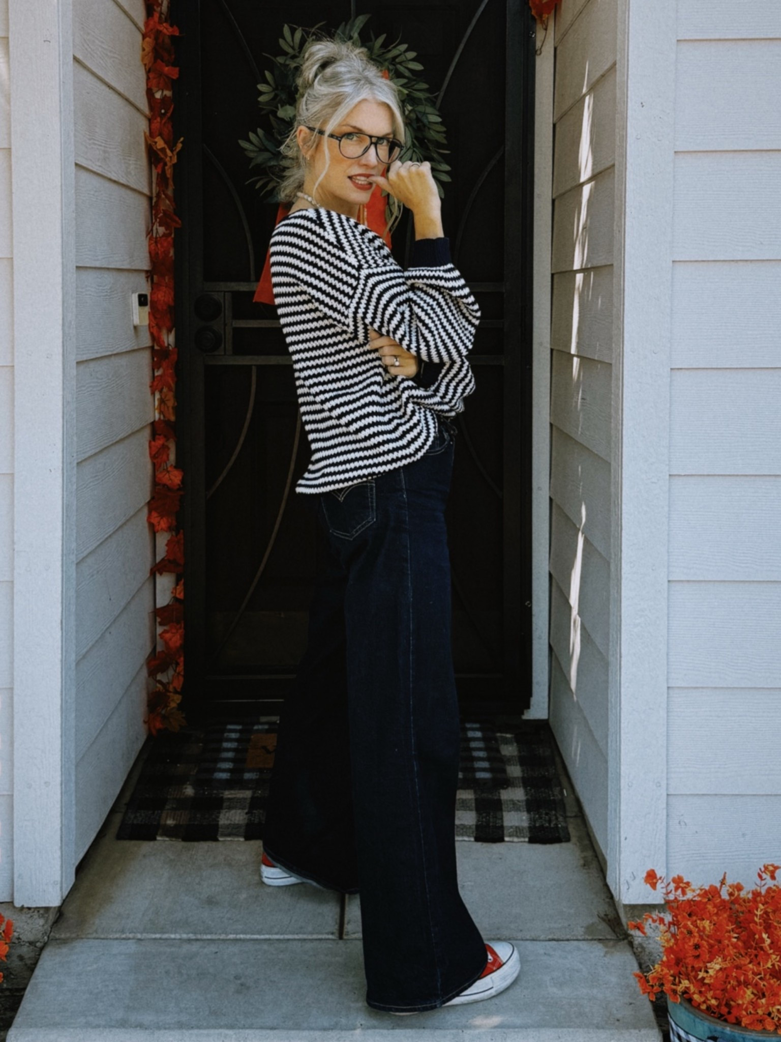 Navy for fall? Absolutely! 🍂

There’s just something about dark denim + navy + a little pop of red that just feels like fall without going full pumpkin spice. 😂🍁

And this OOTD is extra fun because I’m officially partnering with @pinklily! 🥹 getting to share favorite pieces from one of my go-to brands with you girly pops will never not be exciting to me! 🤍

I’m wearing their Lennon Navy Sweater here — the relaxed fit, chunky stripes and sleeves are SO good. I paired it with dark denim and red Chucks because obviously I needed a little fall color moment. ❤️

I linked the Lennon Sweater + the rest of my look right here on LTK! 🔗 More of my @pinklily picks coming soon. 🫶🏻

#ad #PinkLily #LTKStyle #FallOOTD #WorkingMomStyle #SchoolSecretaryStyle

#LTKgrwm #LTKootd #LTKWorkwear