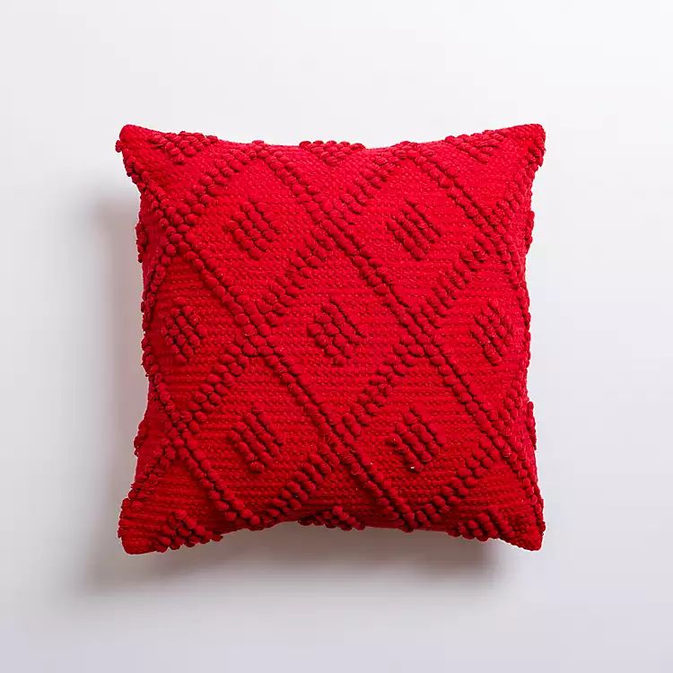 Red Woven Diamonds Christmas Pillow | Kirkland's Home