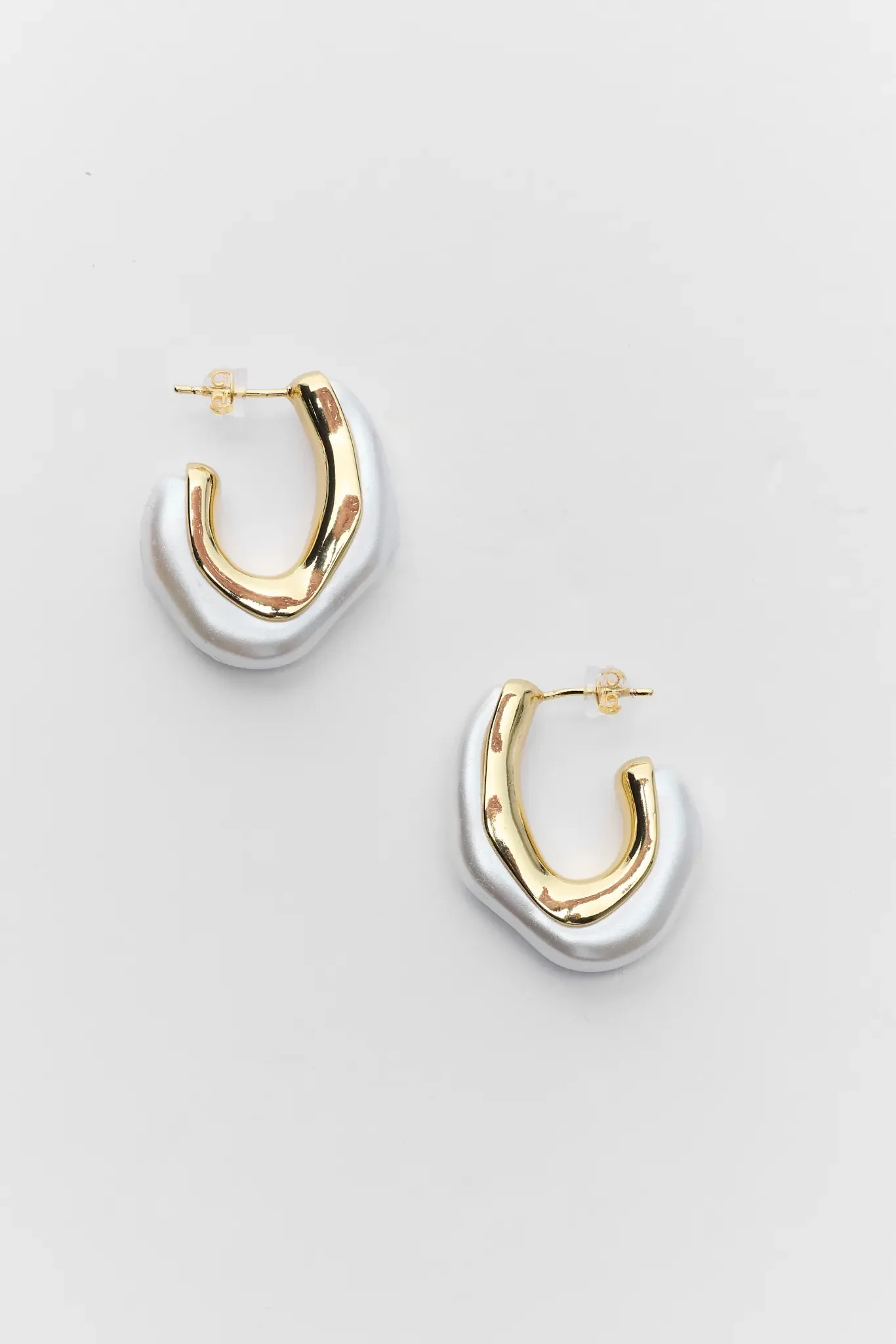 Catalina Gold Pearl Hoop Earrings | Avara
