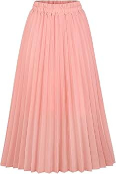 Womens Chic Elastic High Waisted A Line Leopard Print Pleated Shirring Midi-Long Skirt | Amazon (US)