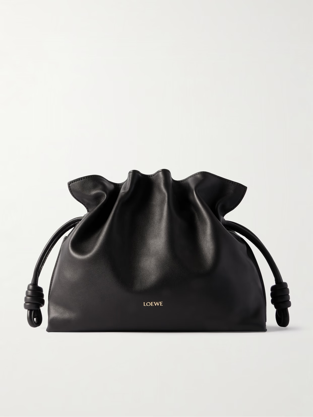 LOEWE - Flamenco Leather Clutch - Black | NET-A-PORTER (US)