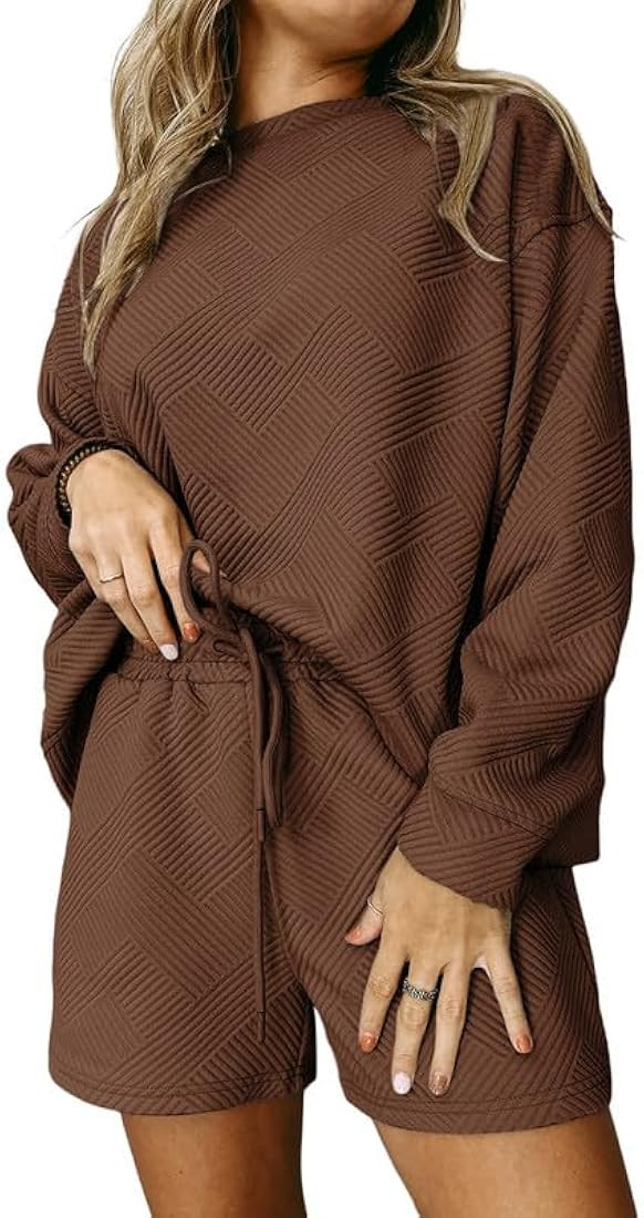 SHEWIN Women's 2 Piece Outfits Sweatsuit Casual Long Sleeve Lounge Sets Cozy Pajamas Tracksuit Se... | Amazon (US)